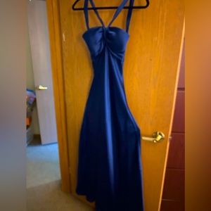 Blue silk dress